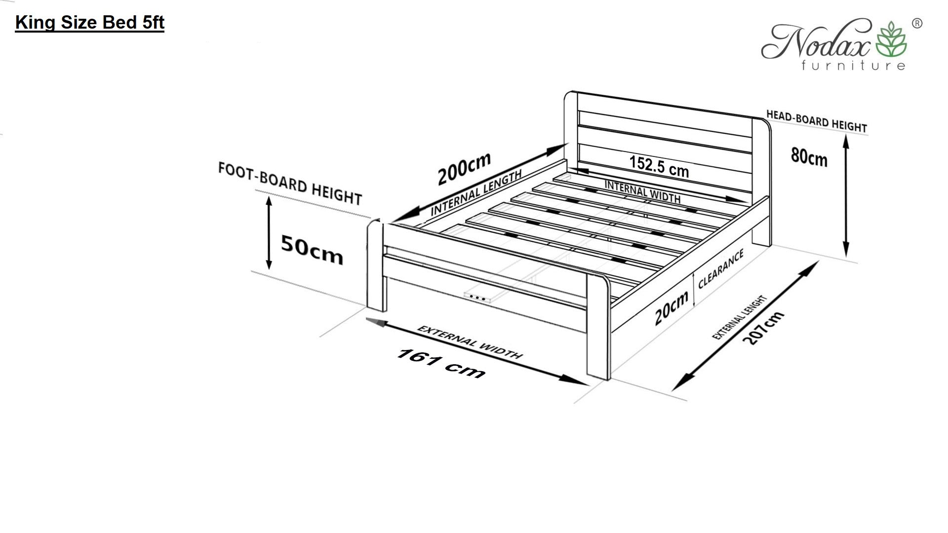 Wooden bed frame Nordic Sky (F2)