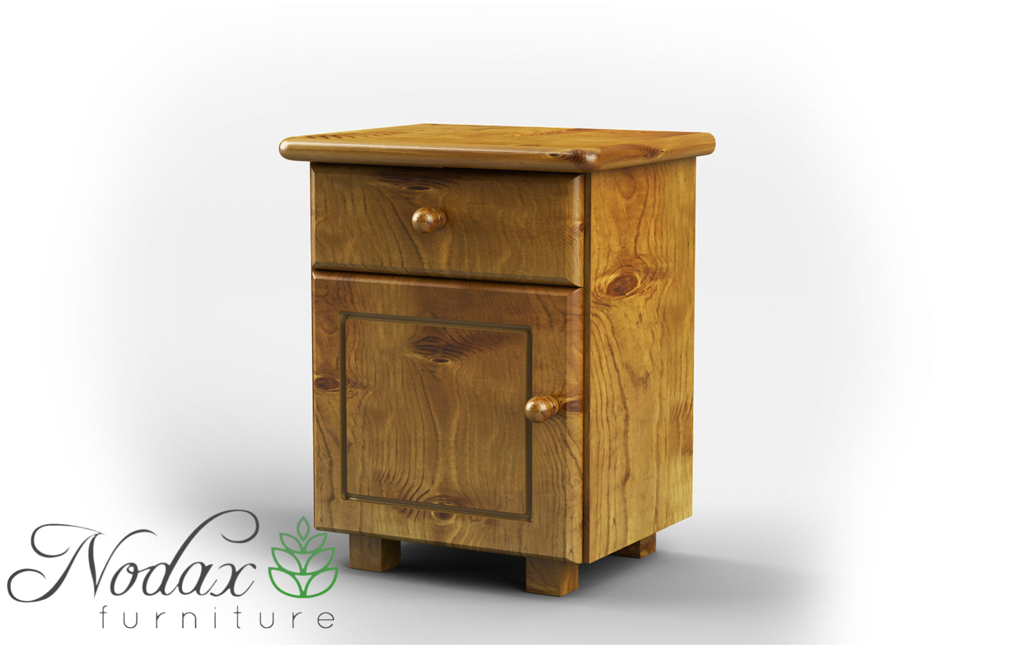 Nodax B4 bedside cabinet,  one small drawer and one door shelf, bedside table, oak finish