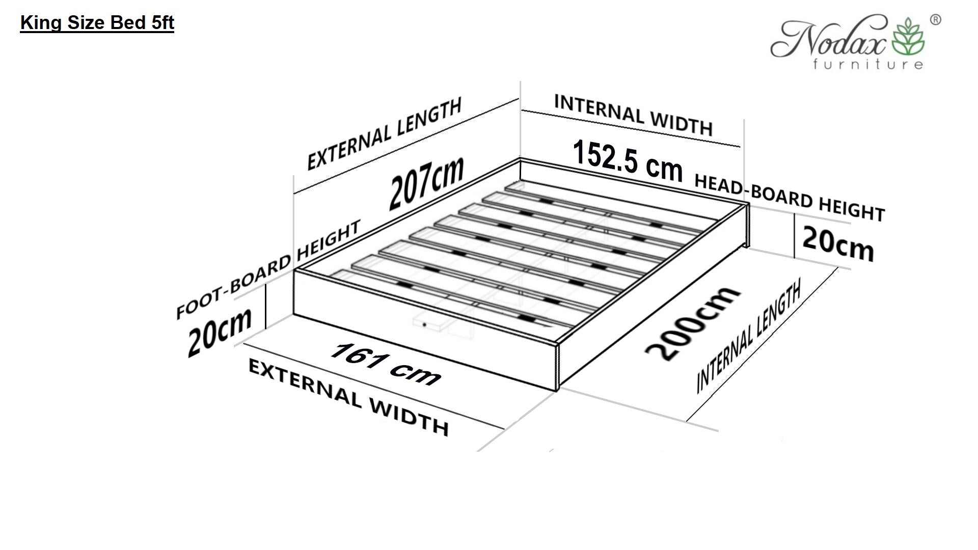 Nodax F9 zen wooden bedframe, low raised bed, japanese platform bed, king size bed, dimensions