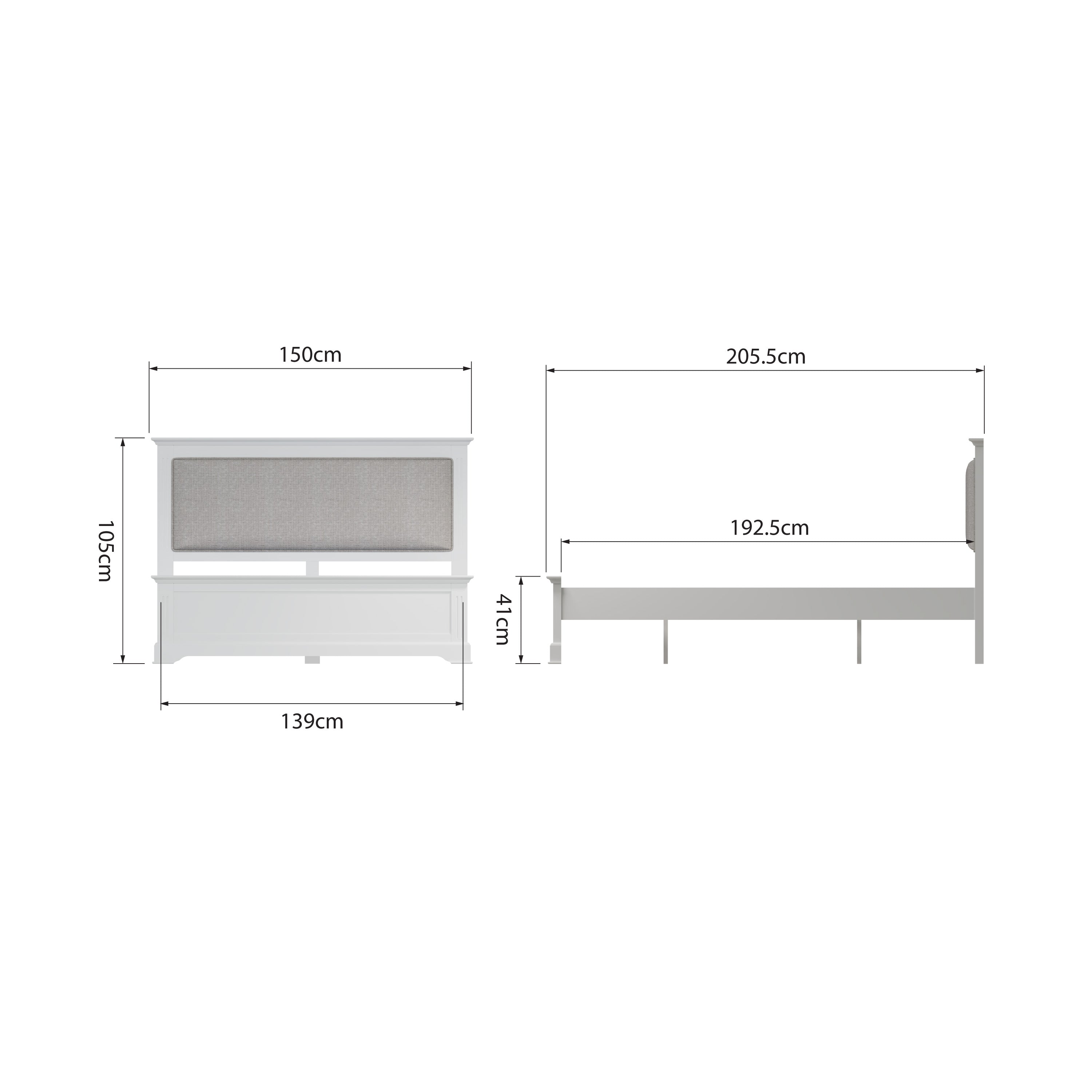 Wooden Bed Frame - White Prestige Collection