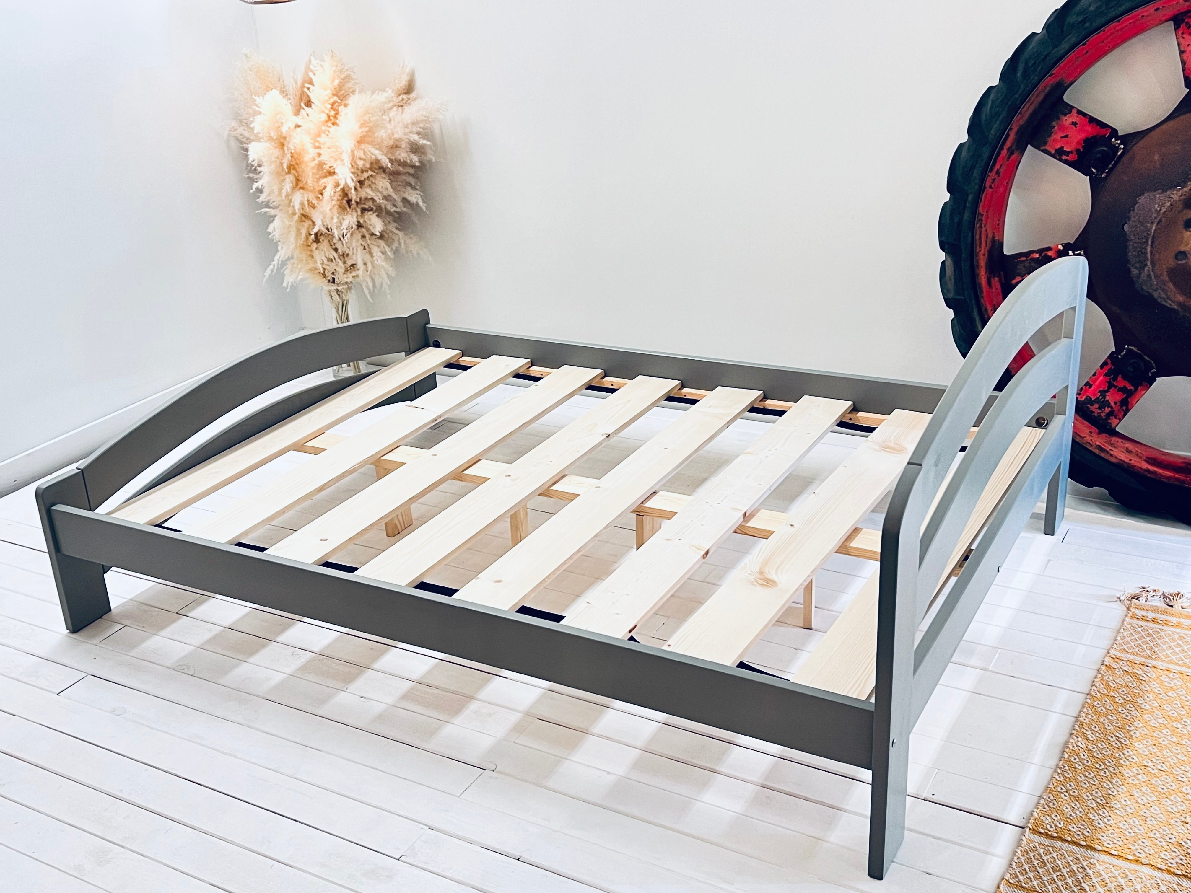 Wooden bed frame Dala (F10) - Grey Finish