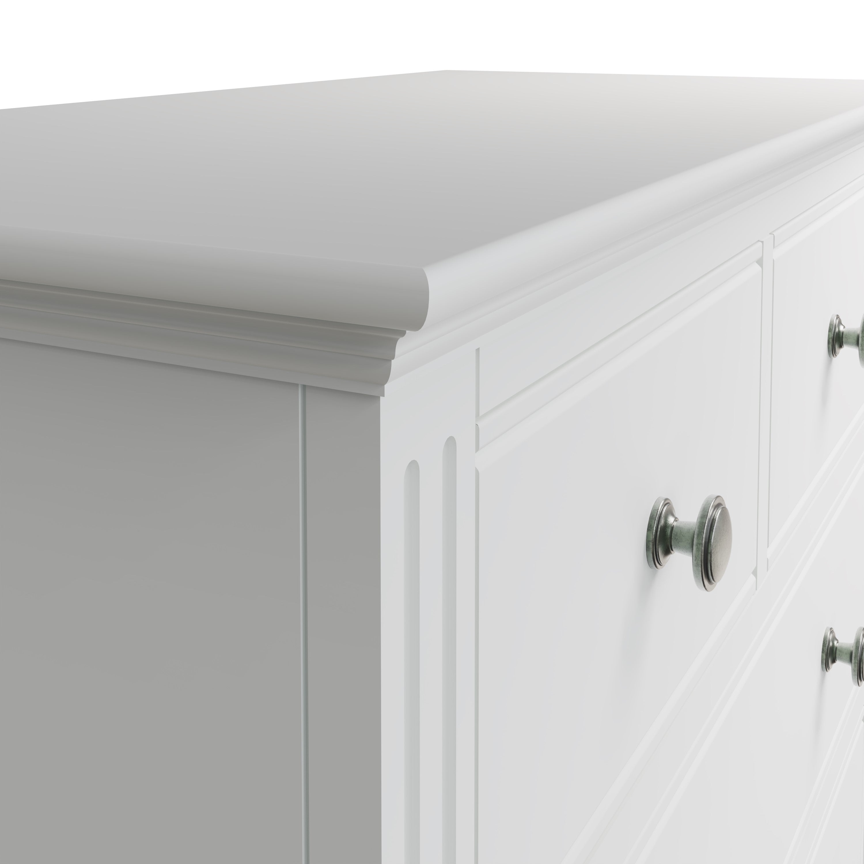 Wooden Chest of Drawer 2 Over 3 - White Prestige Collection