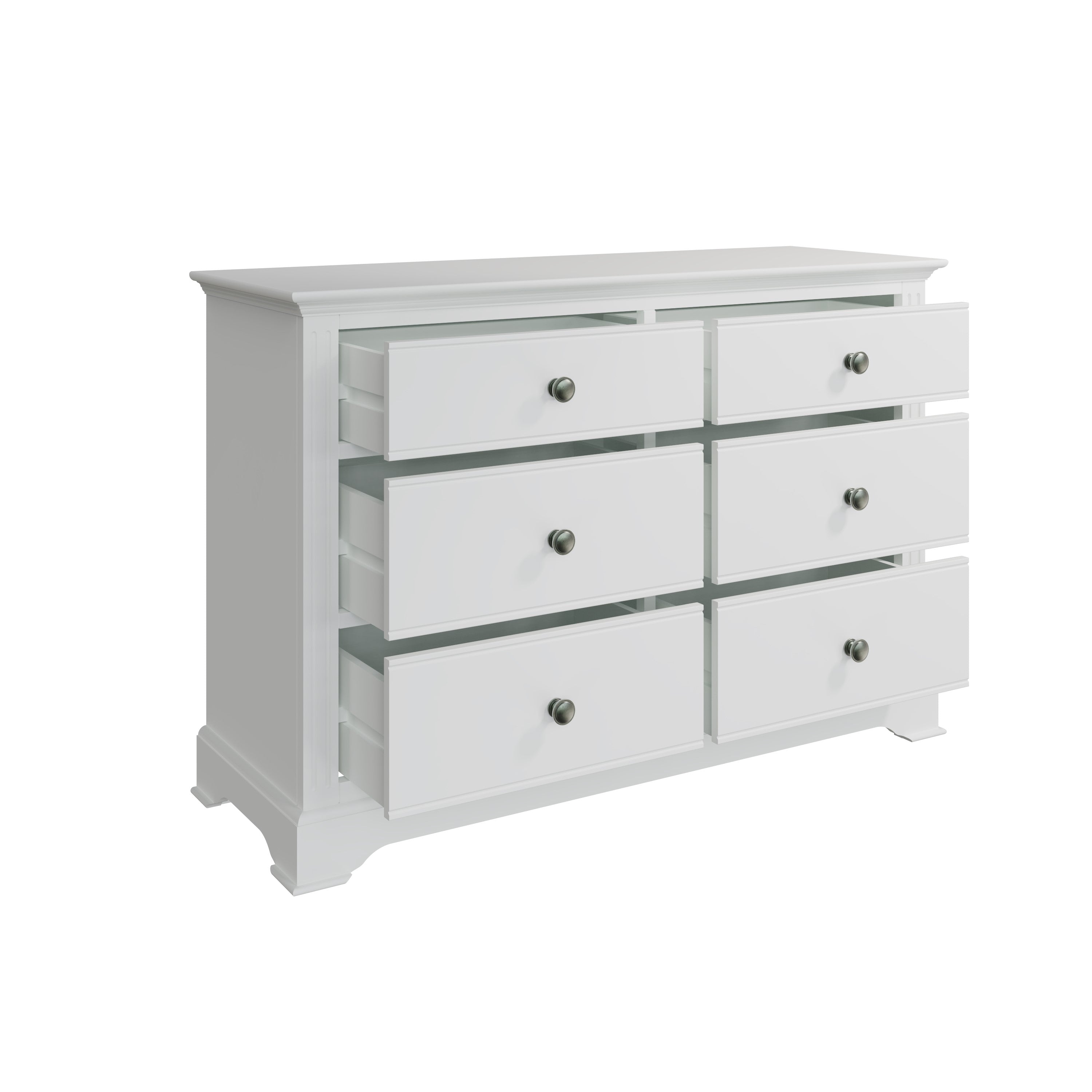 Wooden 6-Drawer Chest - White Prestige Collection