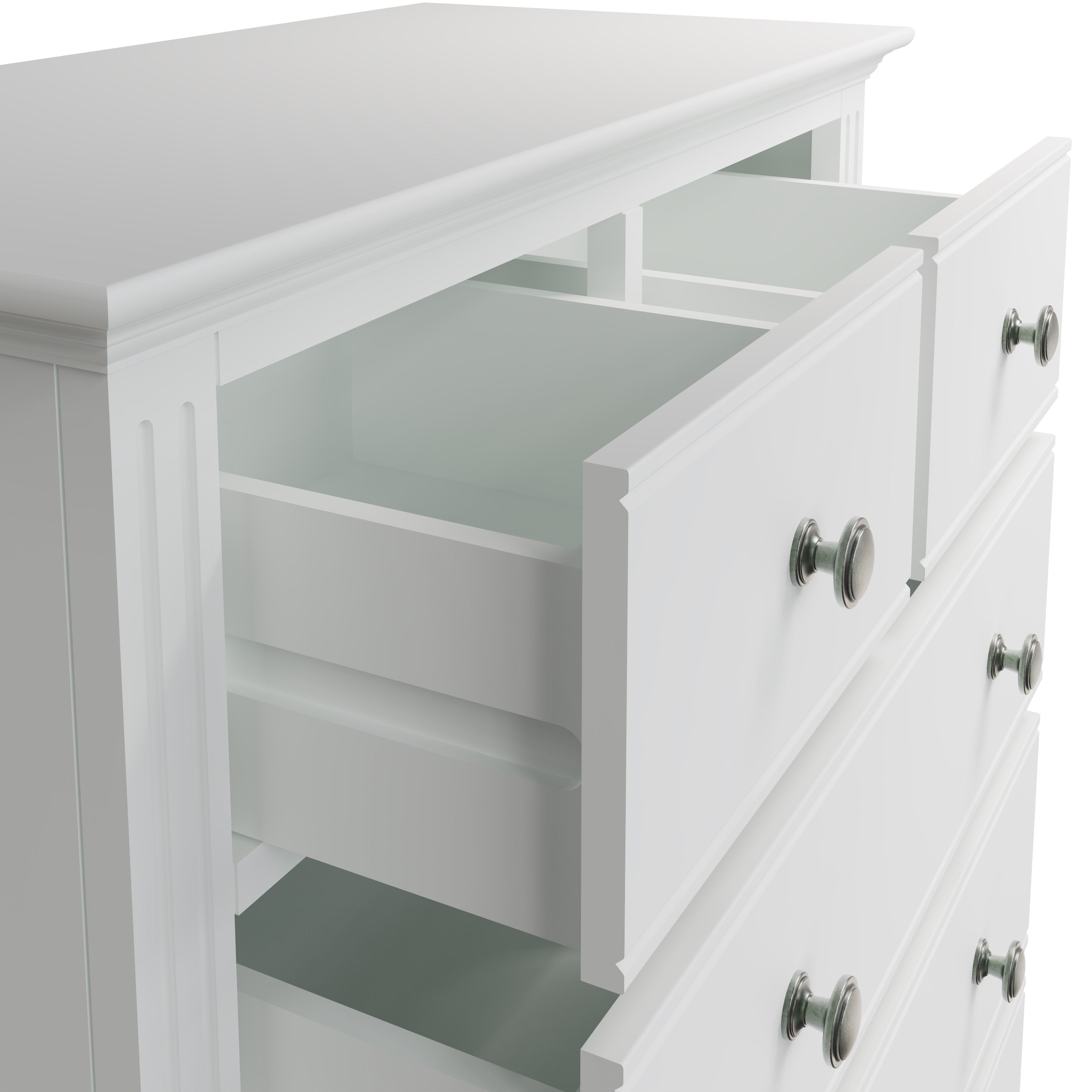 Wooden Chest of Drawer 2 Over 3 - White Prestige Collection