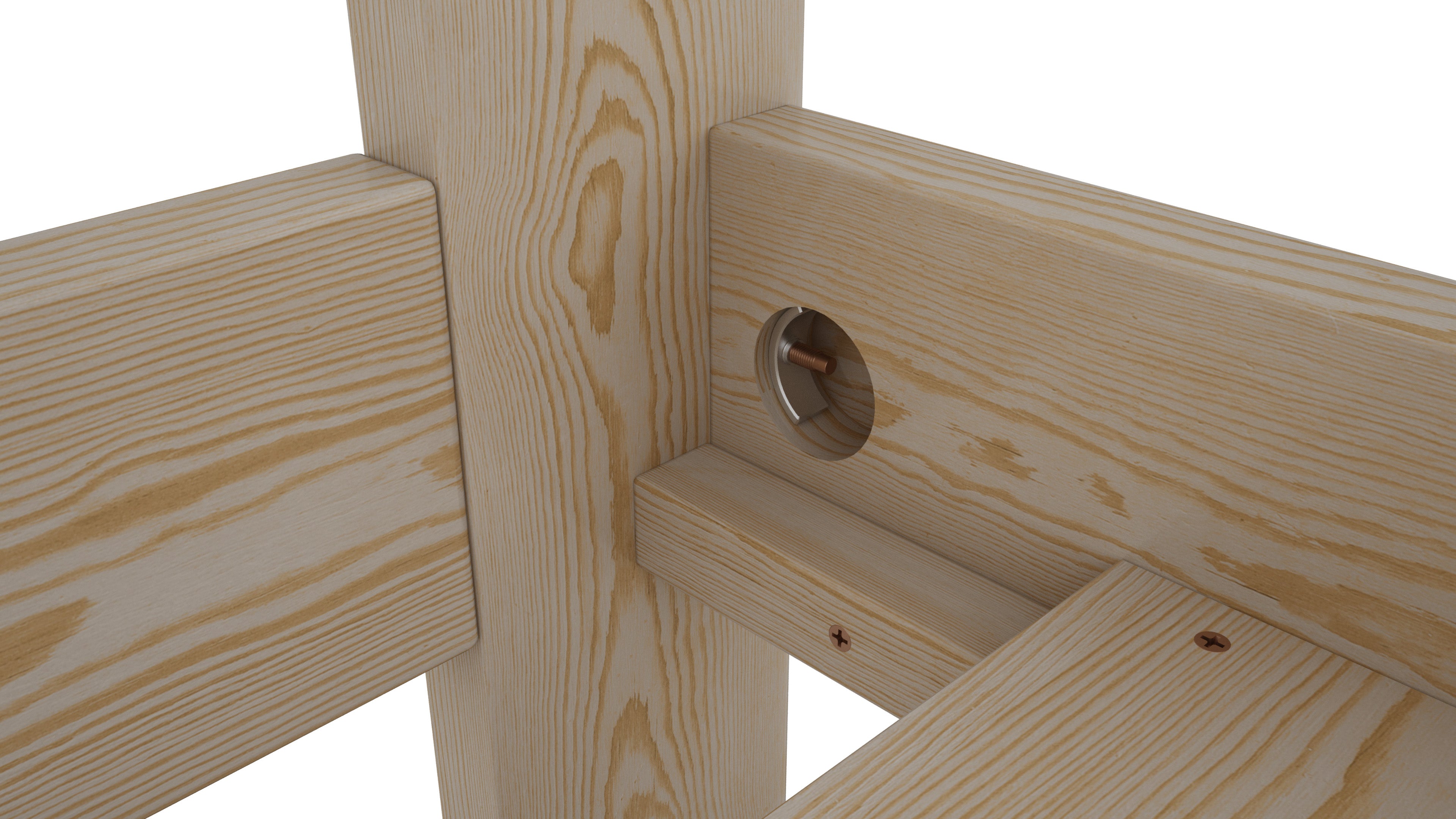 Nodax wooden bed frames with easy assembly including half-moon fittings and rachet tool supplied