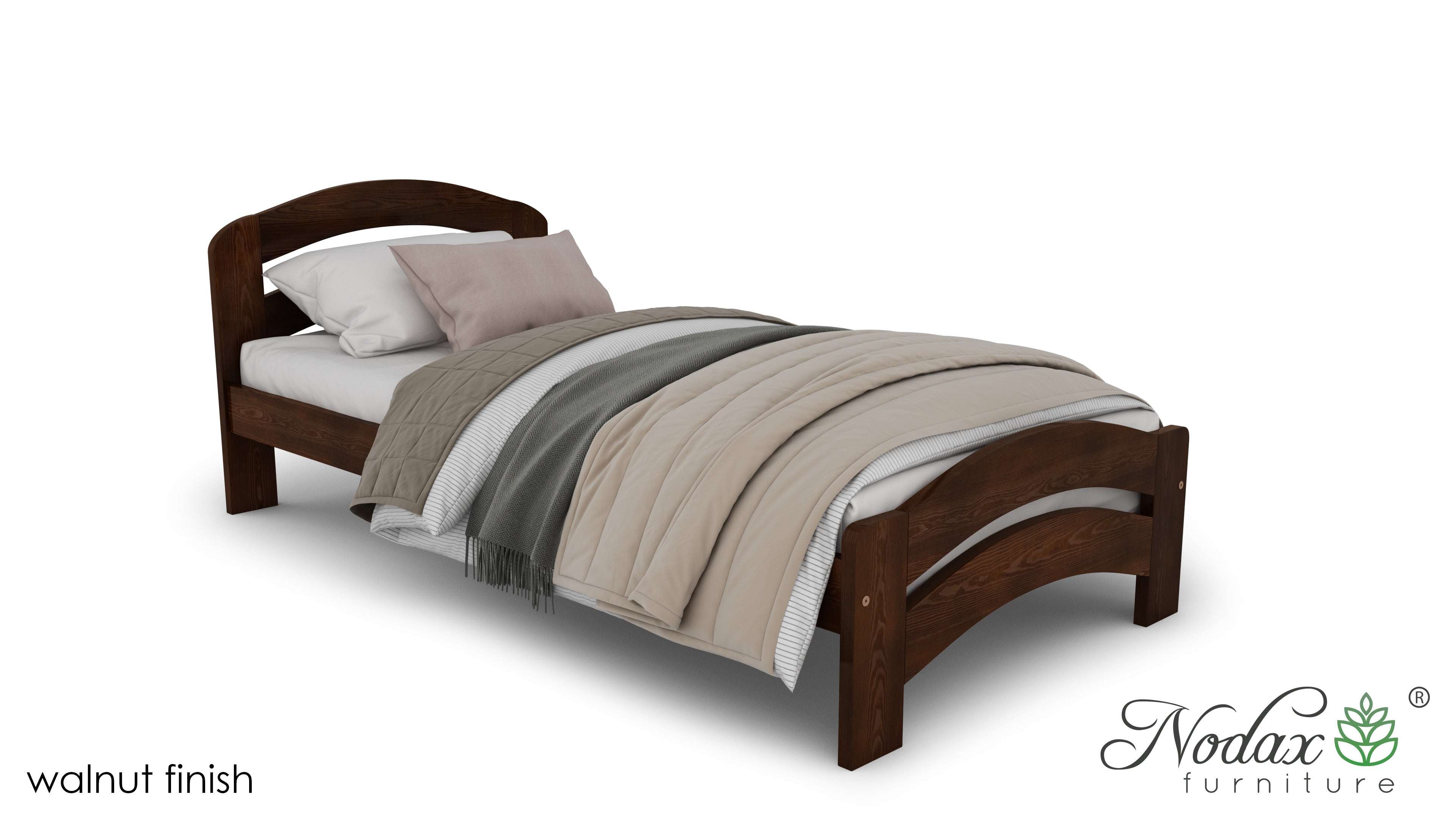 Nodax F10 Dala, Nodax wooden children's single bed, walnut finish