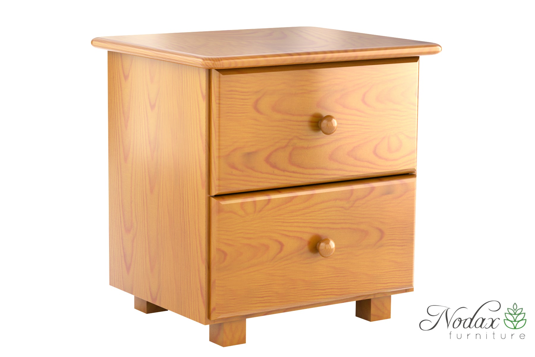 Nodax B2 bedside cabinet,  two drawer shelf,bedside table, alder finish