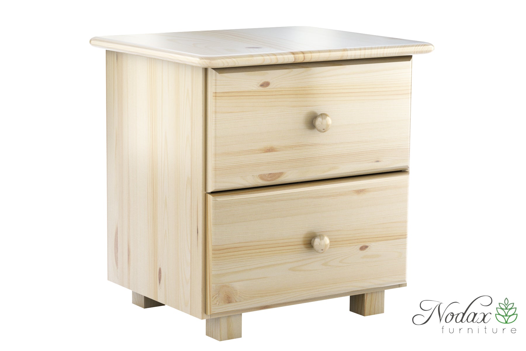 Nodax B2 bedside cabinet,  two drawer shelf, bedside table, pine finish