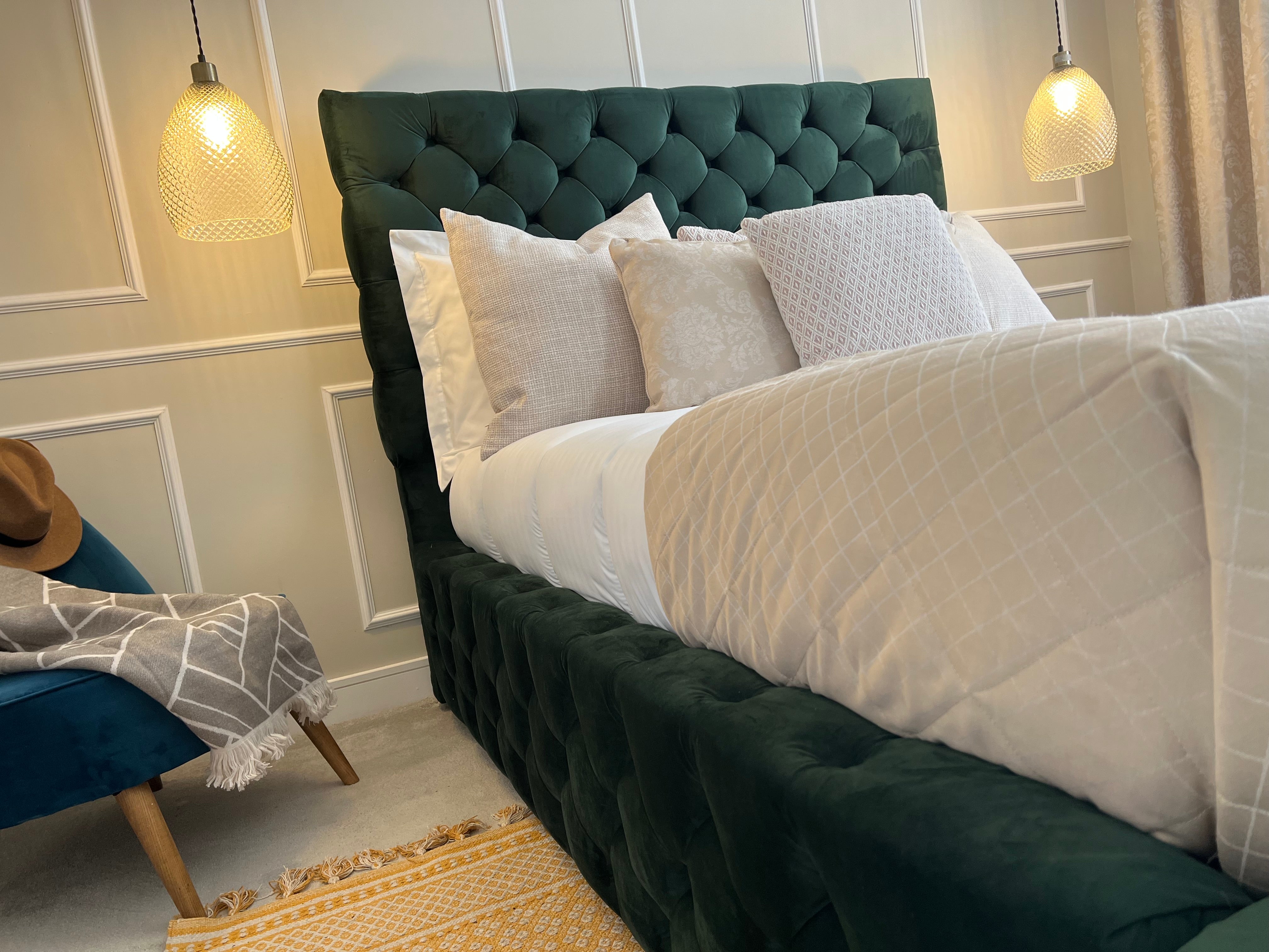 Velvet Bed Frame Forest