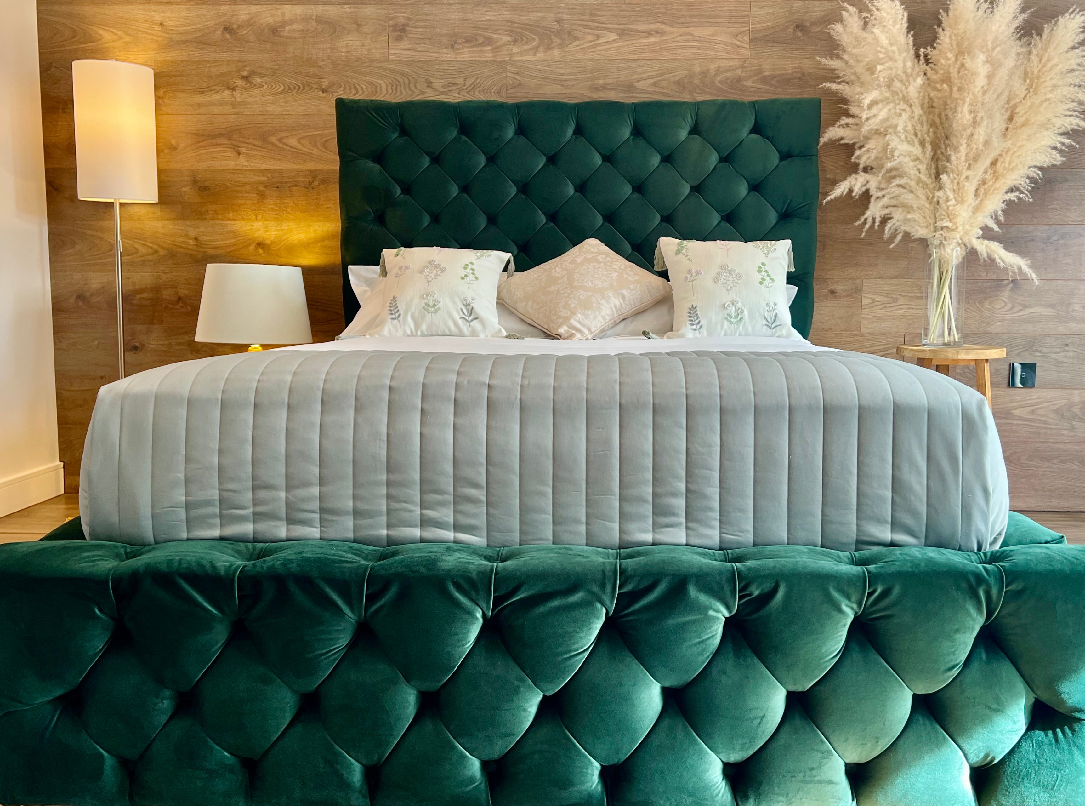Velvet Bed Frame Forest