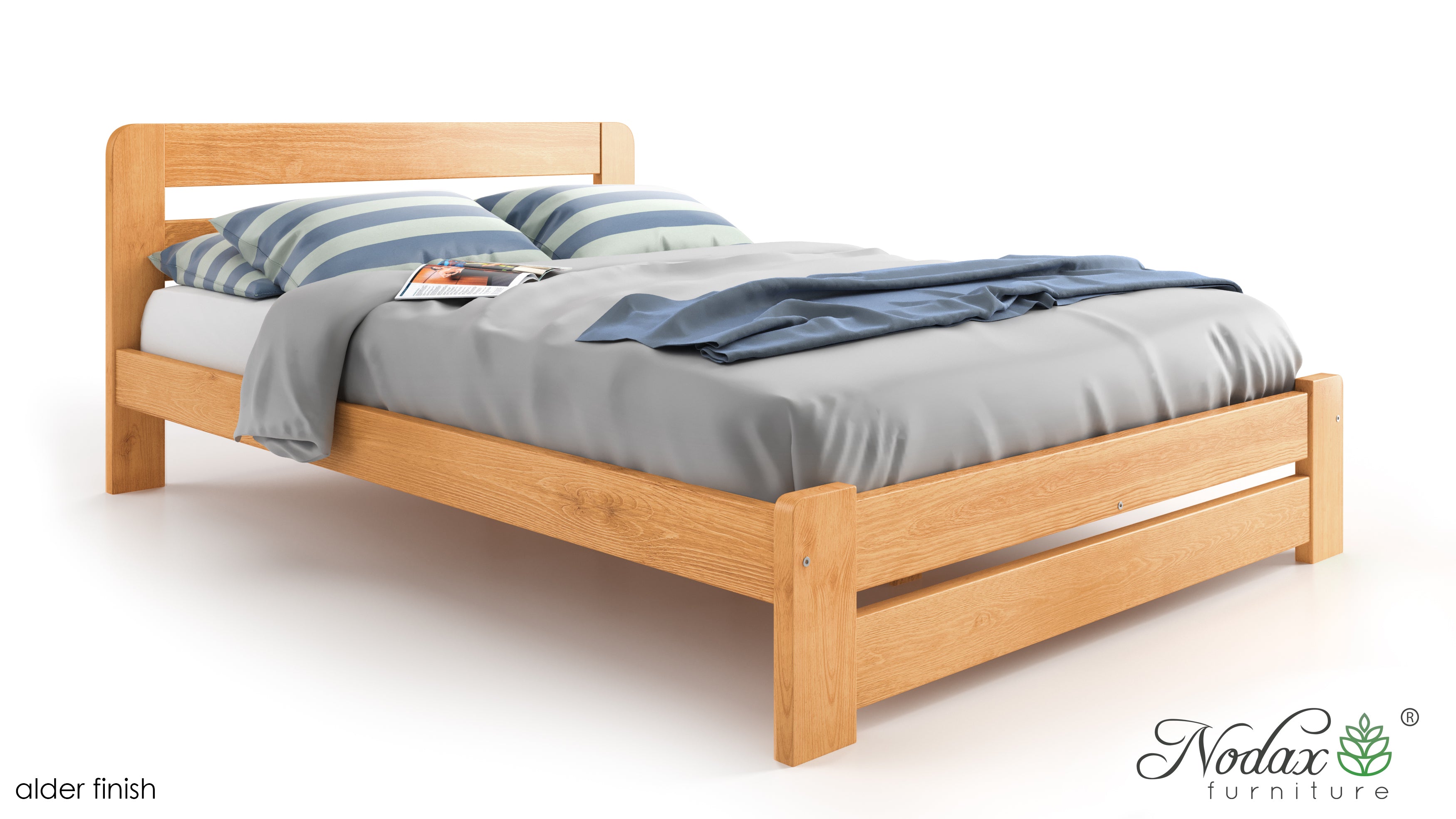 Nodax F1 Aurora wooden bed frame, alder finish