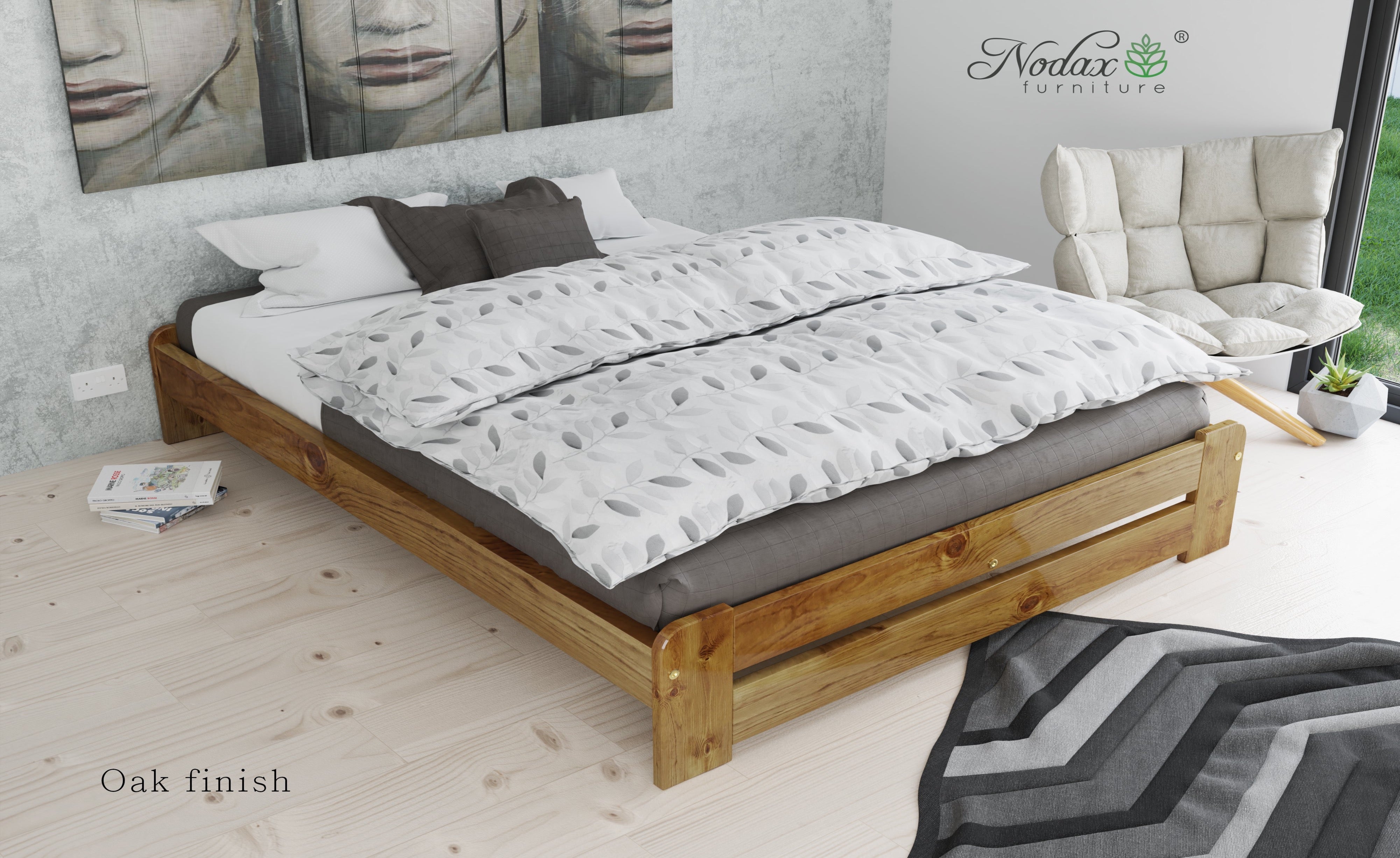 Wooden-bed-frame-Vega-4tf6in-Oak