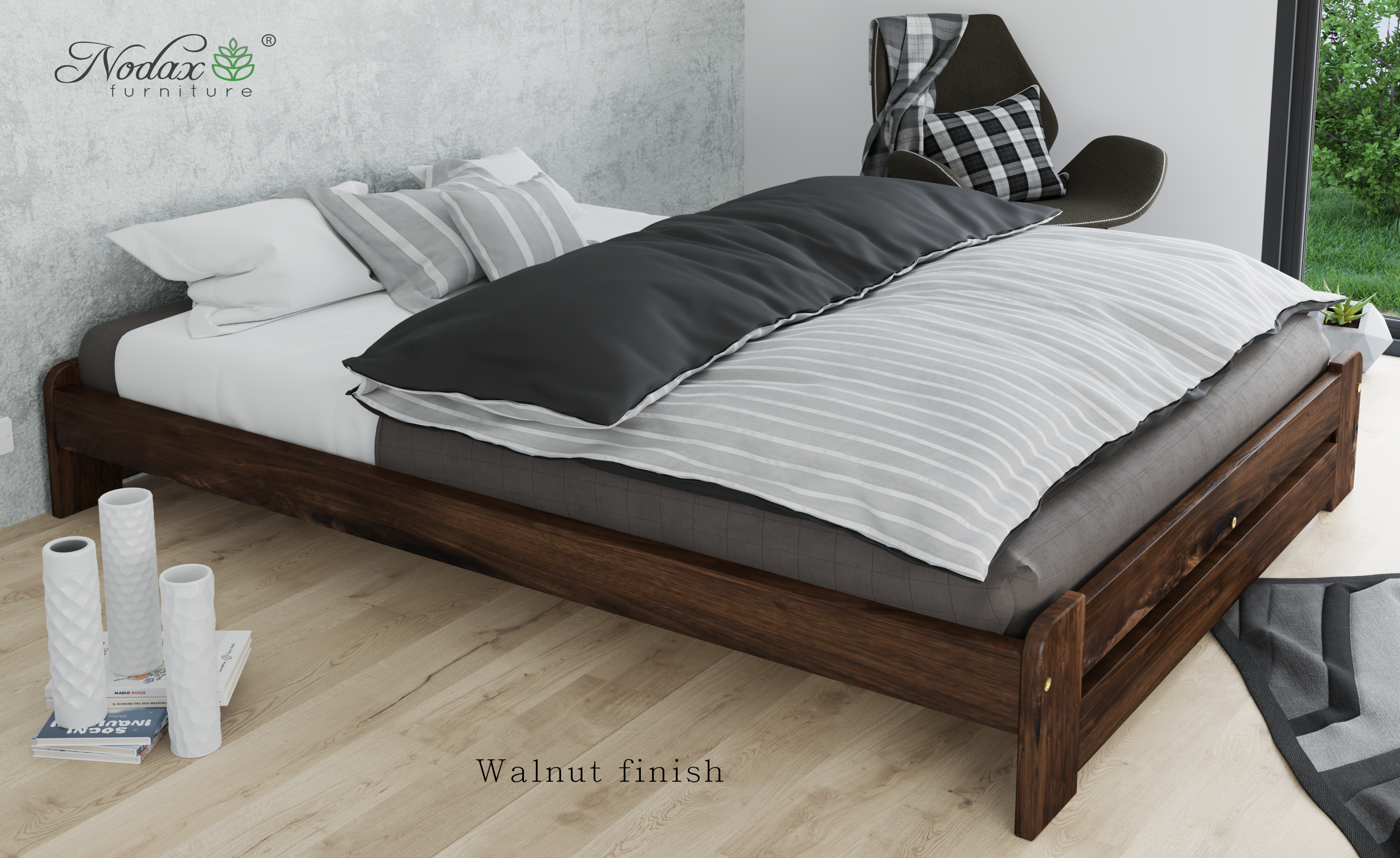 Wooden bed frame Vega F3 Nodax Handmade Bed Frame