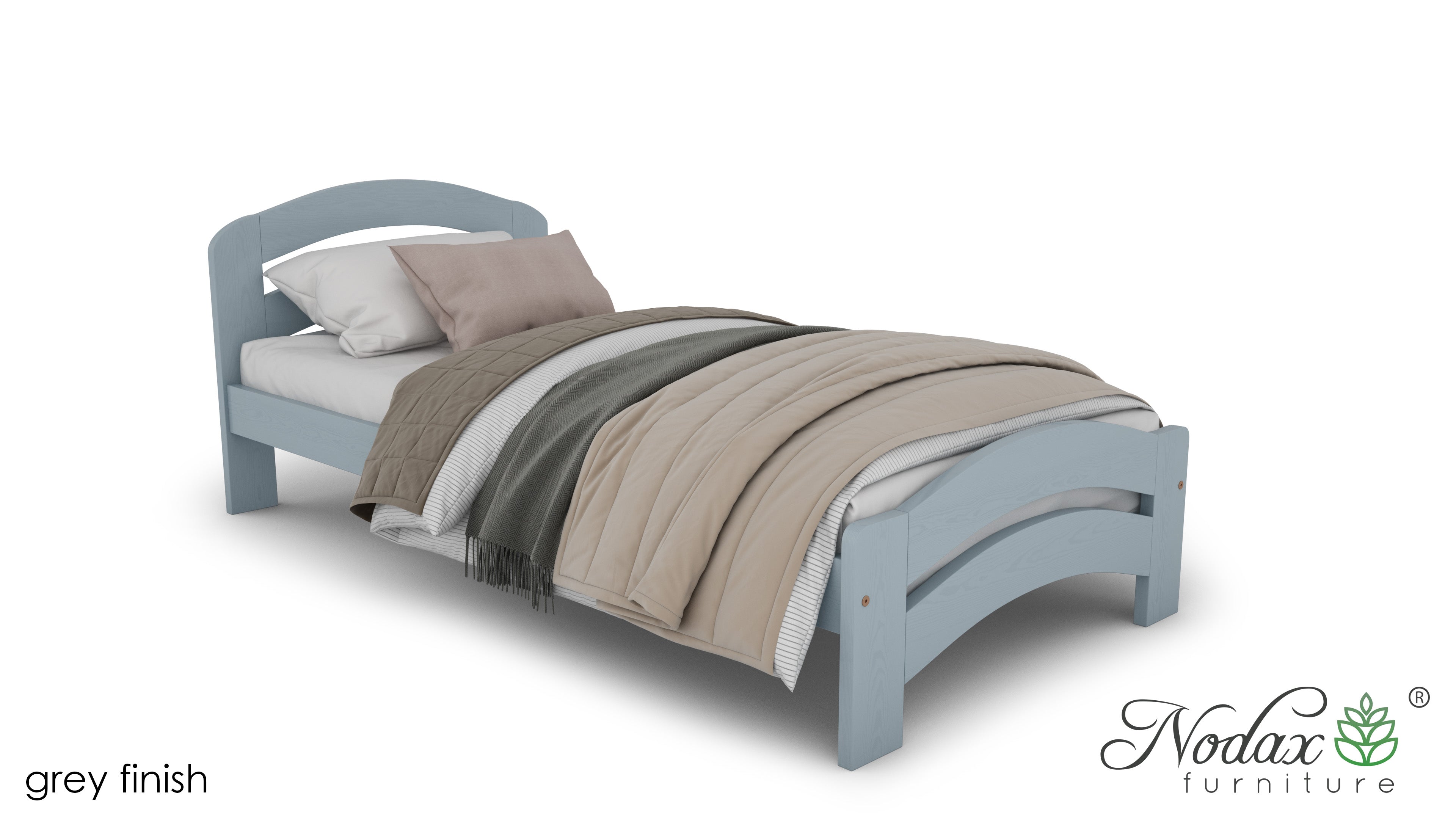 Nodax F10 Dala, Nodax wooden children's single bed, grey finish