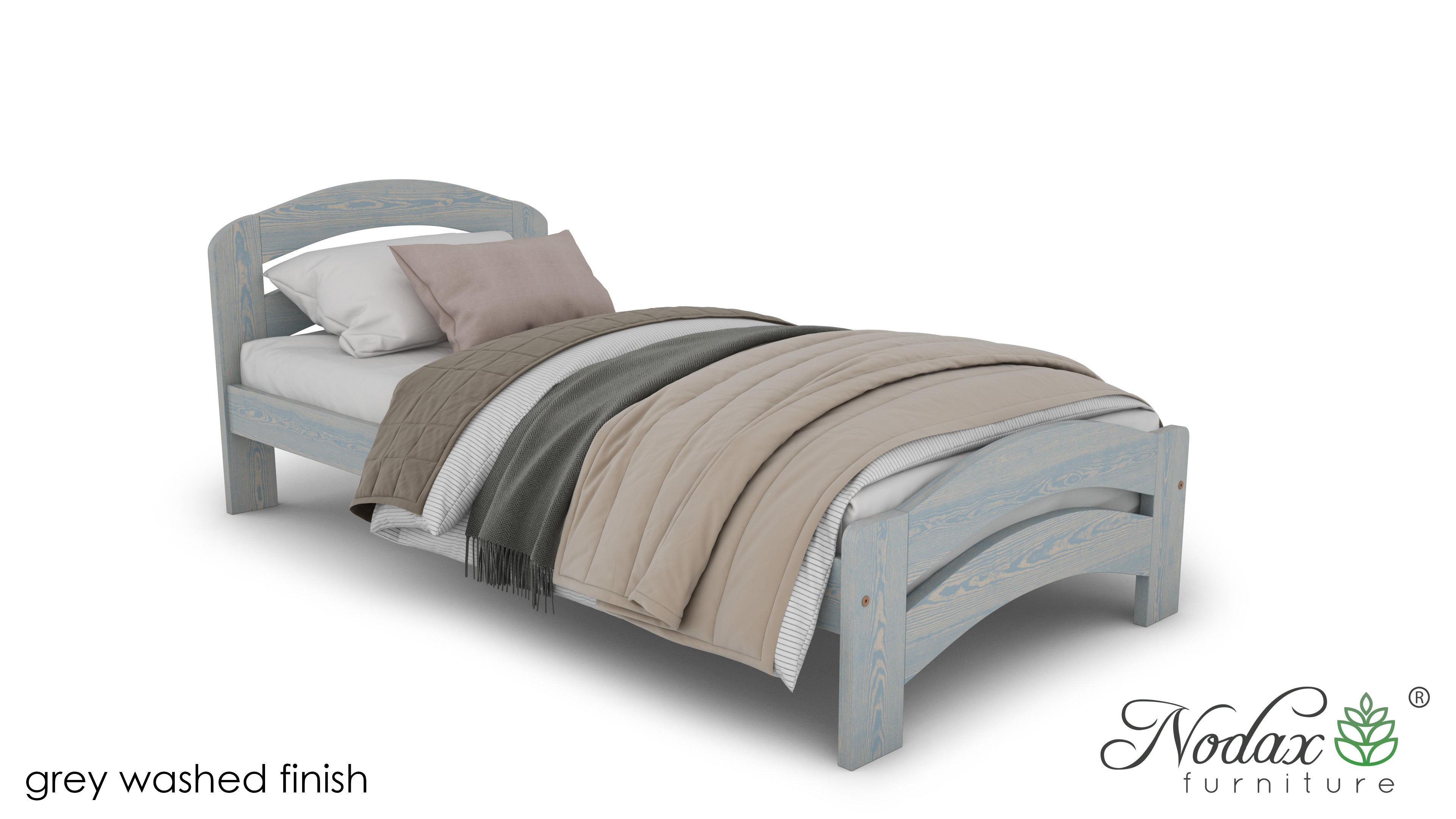 Nodax F10 Dala, Nodax wooden children's single bed, greywashed finish