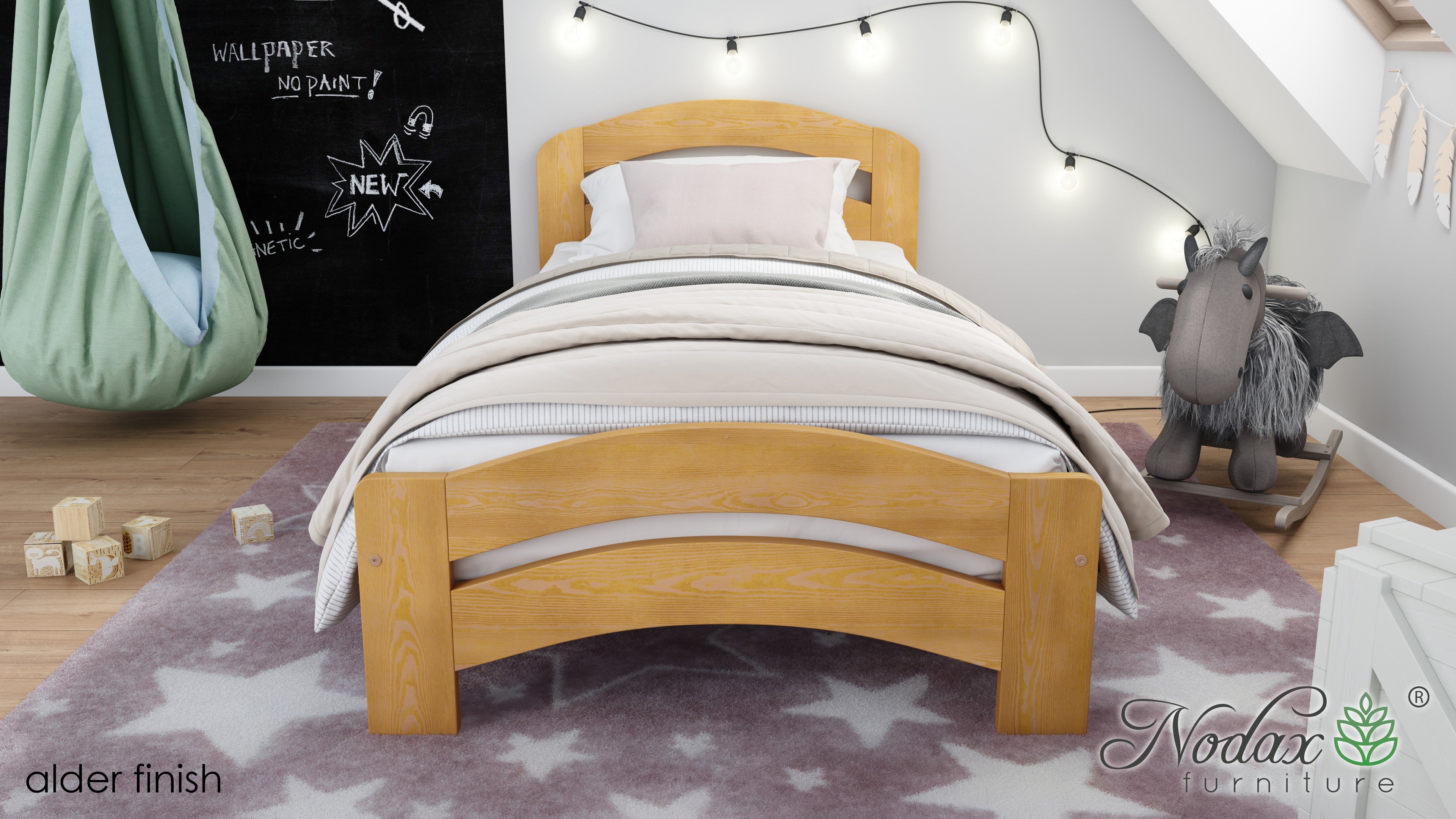 Nodax F10 Dala, Nodax wooden children's single bed, alder finish